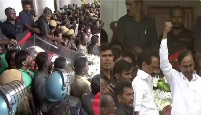 కరుణానిధికి ఘన నివాళి అర్పించిన తెలంగాణ సీఎం కేసీఆర్ కరుణానిధికి ఘన నివాళి అర్పించిన తెలంగాణ సీఎం కేసీఆర్