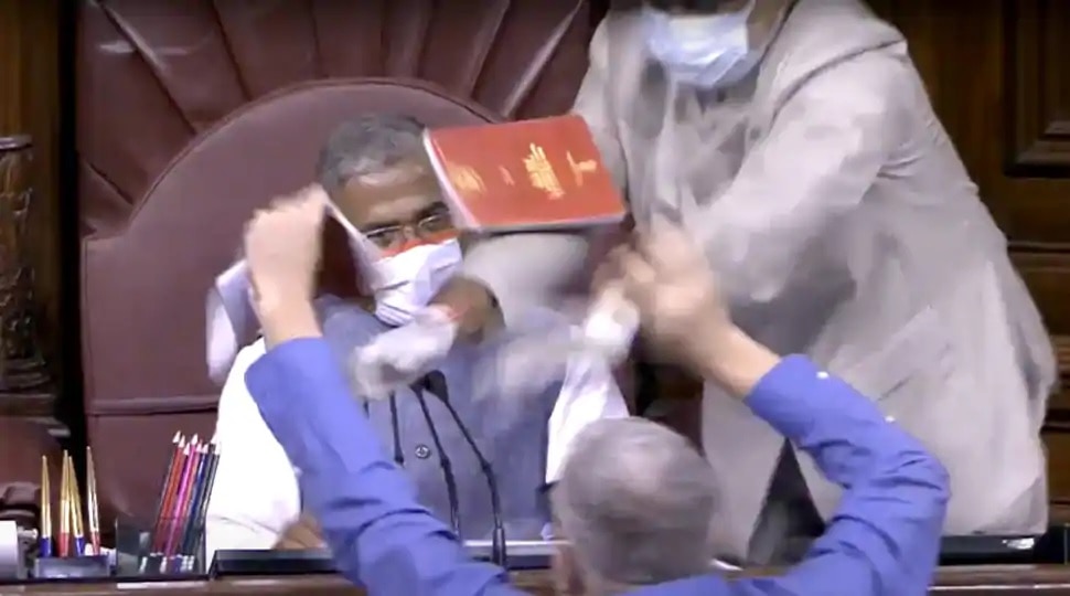 Rajya Sabha Ruckus: 8 మంది రాజ్యసభ సభ్యులపై సస్పెన్షన్ Rajya Sabha Ruckus: 8 మంది రాజ్యసభ సభ్యులపై సస్పెన్షన్
