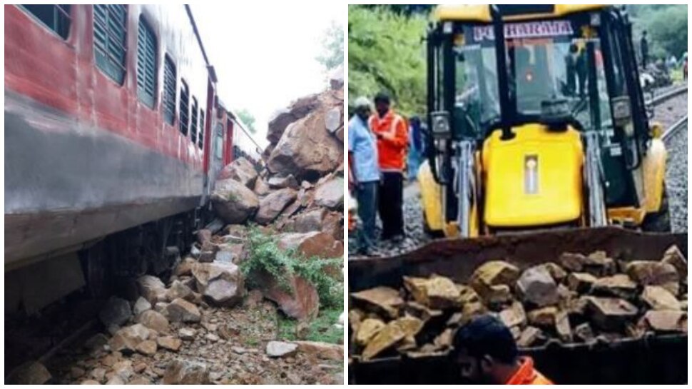 Bengaluru Express: రైలుపై విరిగిపడిన కొండచరియలు...పట్టాలు తప్పిన బెంగళూరు ఎక్స్‌ప్రెస్‌..