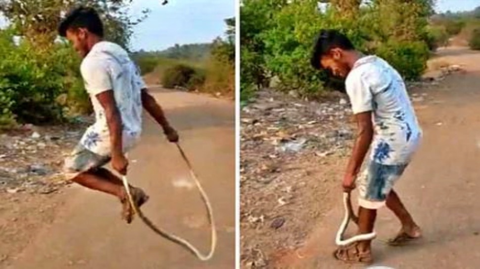 Rope made of poisonous snake, then skipping with it, watch viral video ...