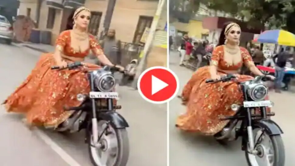 Bride Drives Bullet: బుల్లెట్​పై రయ్​ రయ్ మంటూ వెళ్తున్న పెళ్లి కూతురు.. వీడియో వైరల్​!