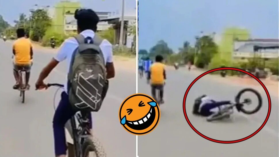 Cycle Stunt Video: ఇది మామూలు స్టంట్ కాదు.. చూస్తే పడి పడి నవ్వుతారు!