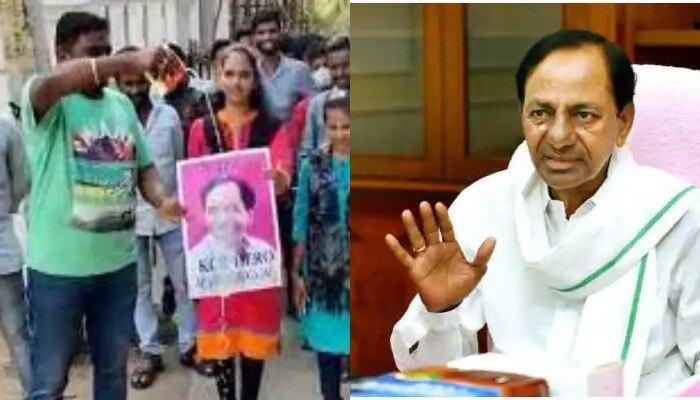 KCR Jobs Announcement: ఏపీలోనూ కేసీఆర్‌కు క్రేజ్.. సీఎం చిత్ర పటానికి పాలాభిషేకాలు... 