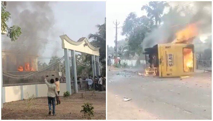 Konaseema Violence: అట్టుడుకుతున్న కోనసీమ.. మంత్రి విశ్వరూప్, ఎమ్మెల్యే సతీష్ ఇళ్లకు నిప్పంటించిన ఆందోళనకారులు 