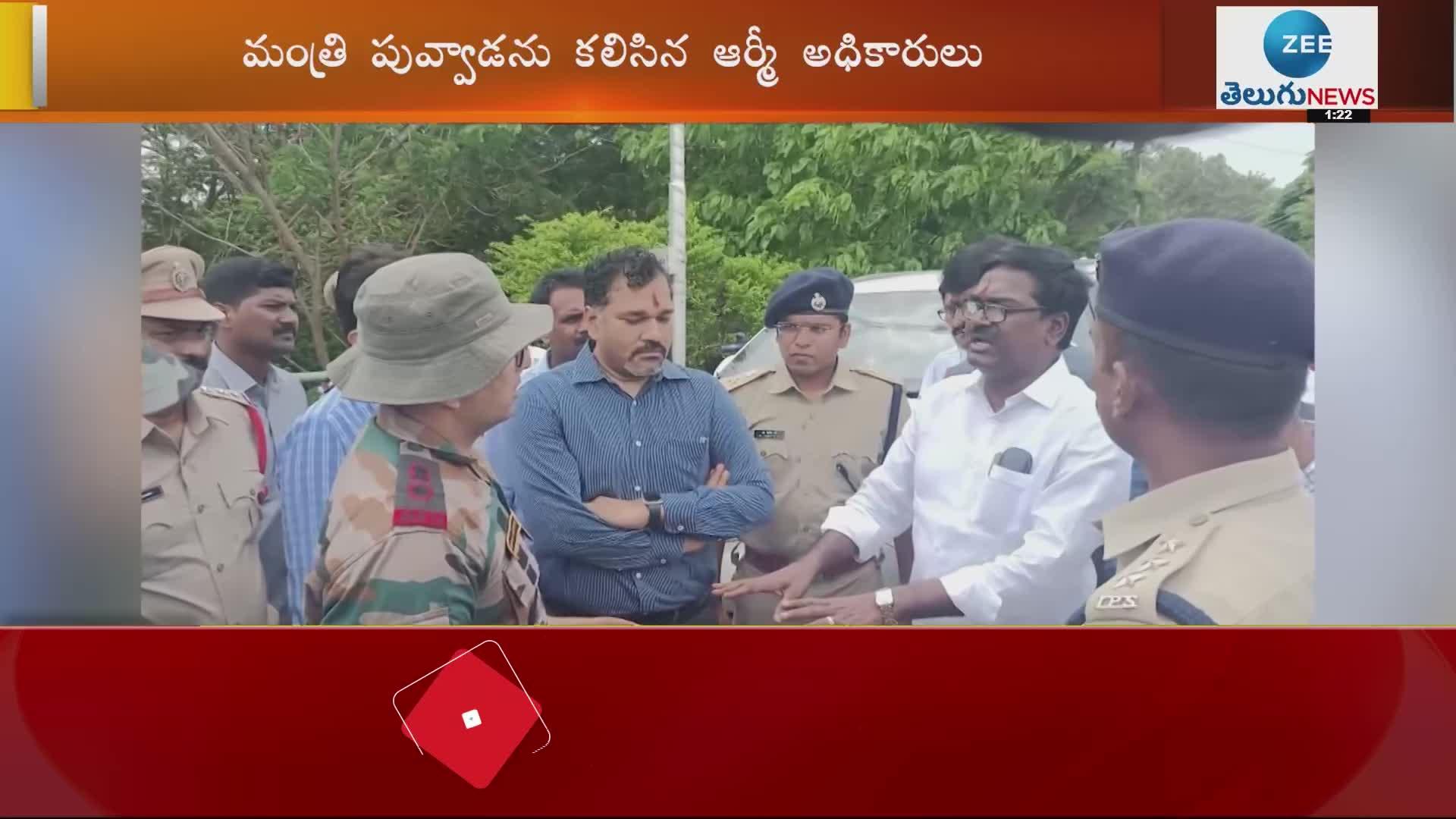 Indian Army deployed soldiars at Bhadrachalam in Bhadradri kothagudem district