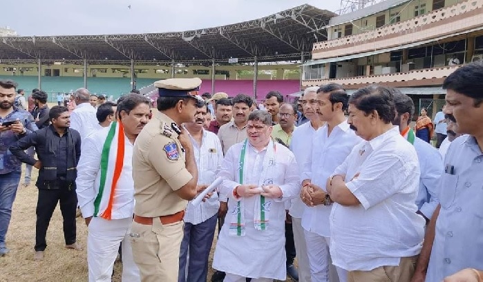 Telangana Cm Revanth Reddy Swearing Ceremony Lb Stadium Set Ready With ...