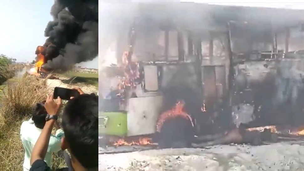 UP Bus Accident: పెళ్లి బస్సులో చెలరేగిన మంటలు.. ఐదుగురు సజీవ దహనం
