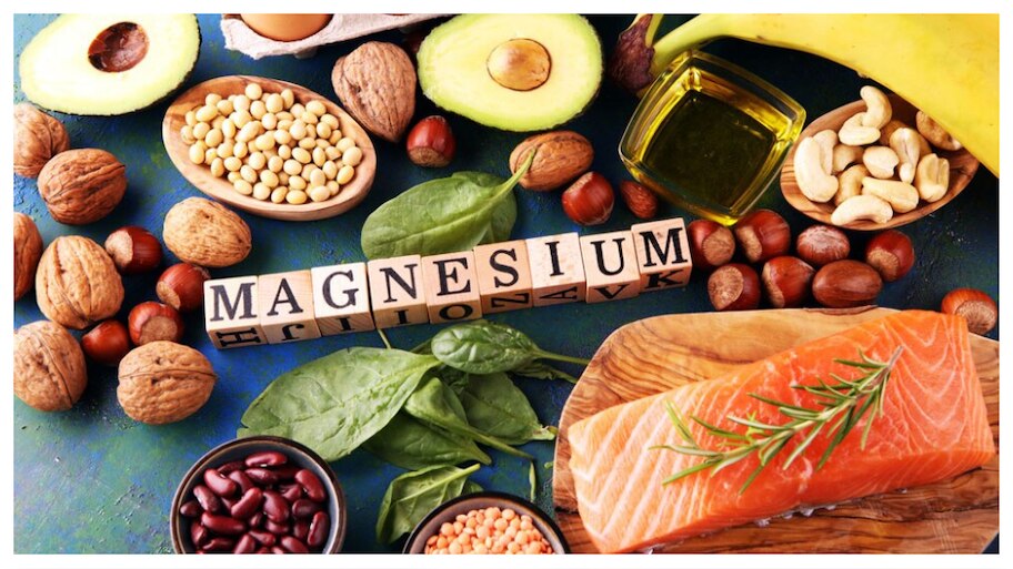 10 Magnesium Rich Foods are nuts seeds green leafs avocado and legumes ...