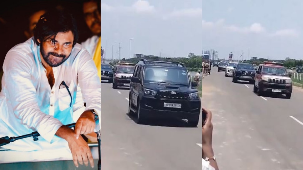 Pawan Kalyan Security: Y ప్లస్‌ ఎస్కార్ట్ , బుల్లెట్ ప్రూఫ్ కారులో పవన్  గ్రాండ్ ఎంట్రీ.. వీడియో చూస్తే మతిపోవాల్సిందే..
