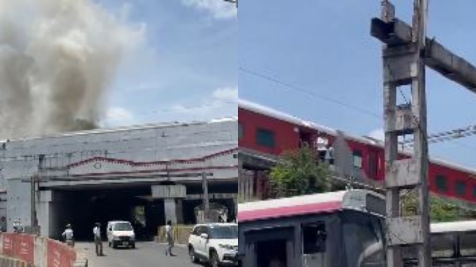 Secundrabad: సికింద్రాబాద్ లో  రైలు నుంచి భారీగా ఎగిసిపడుతున్న మంటలు.. షాకింగ్ వీడియో వైరల్..