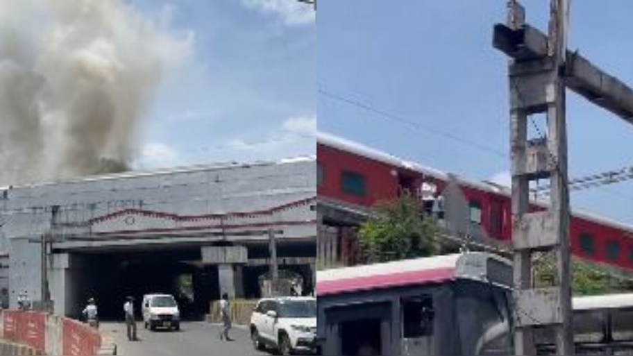 Secundrabad: సికింద్రాబాద్ లో  రైలు నుంచి భారీగా ఎగిసిపడుతున్న మంటలు.. షాకింగ్ వీడియో వైరల్..