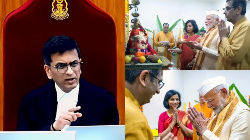 pm modi at cji chandrachud residence for Ganpati puja sparks my Sanjay ...