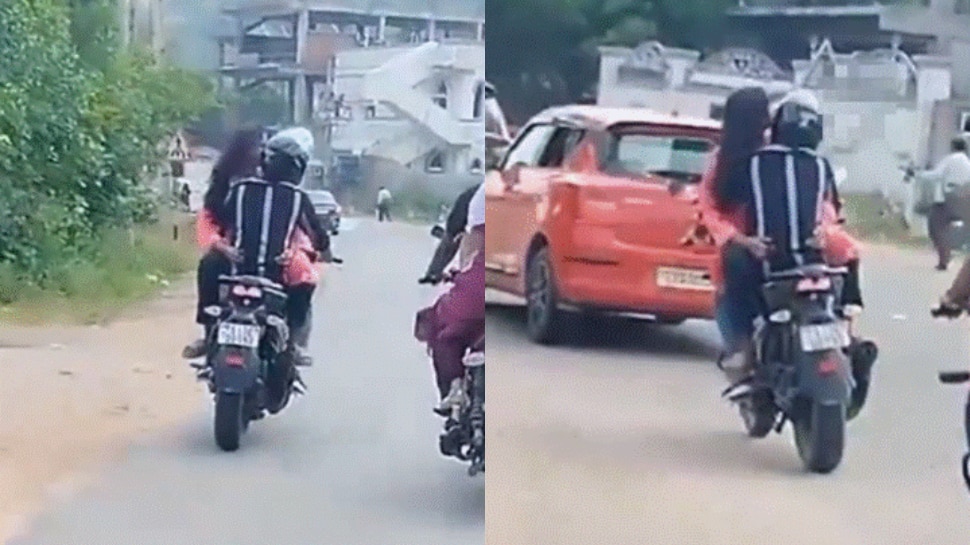 Viral Video: ఛీ..ఛీ ఎంత ఘోరం.. పట్టపగలే బైక్‌పై  ముద్దులతో రెచ్చిపోయిన ప్రేమజంట.. వీడియో వైరల్..