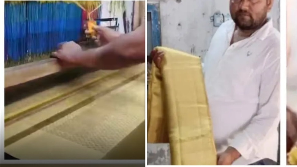 Crafts Gold Saree: ధగధగలాడే బంగారం చీర.. ఔరా తెలంగాణ చేనేత కళాకారుడి ప్రతిభ