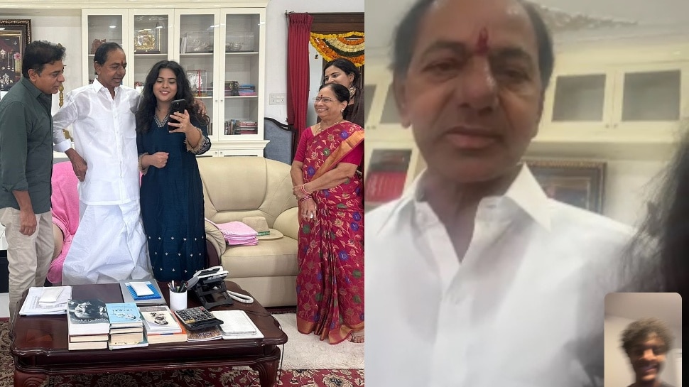 KCR Family: దసరా సంబరాల్లో కేసీఆర్‌.. మనవడితో వీడియో కాల్‌ వైరల్‌