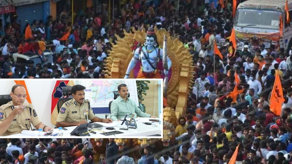 Shobha Yatra: శ్రీరామనవమి శోభాయాత్రకు పోలీస్‌ నిఘా.. అసాధారణ రీతిలో పకడ్బందీ బందోబస్తు