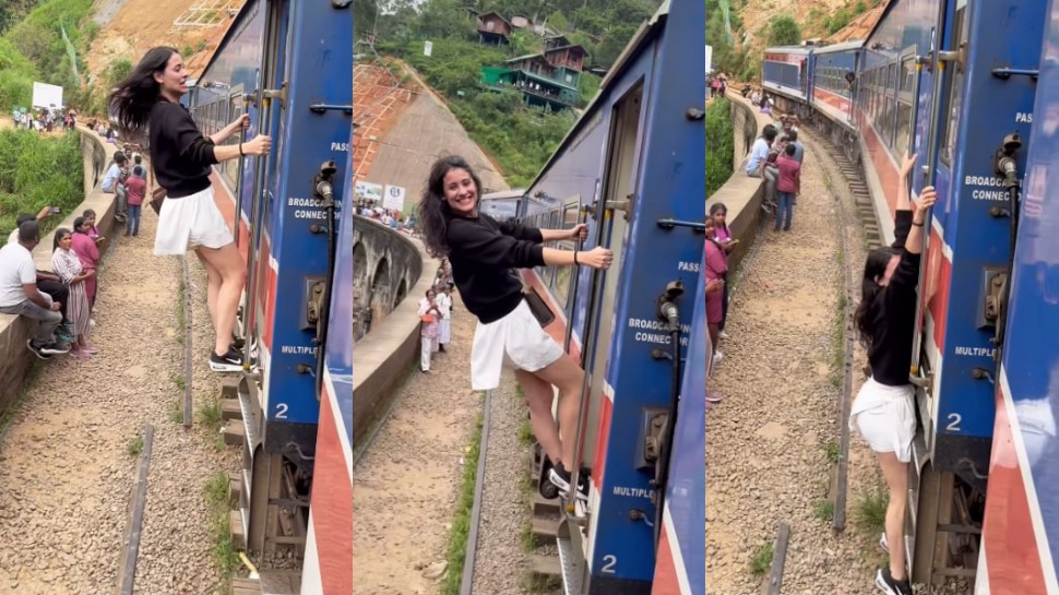 Viral Video: రన్నింగ్ ట్రైన్ లో యువతి డెంజరస్ స్టంట్.. చూస్తుండగానే షాకింగ్ ఘటన.. చెమటలు పట్టిస్తున్న వీడియో..