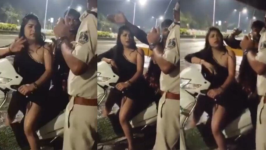 Drunk couple argument with police on road in korba Chhattisgarh video ...