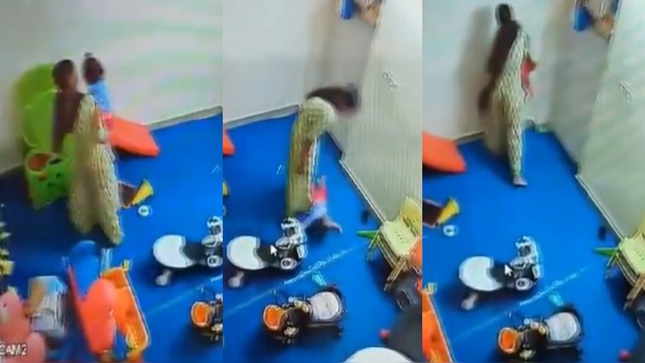 Noida Day Care Centre Video: చిన్నారిని గోడకేసి కొట్టి, నేలపై పడేసి కాలితో.. డేకేర్ సెంటర్‌లో ఘోరం.. షాకింగ్ వీడియో..