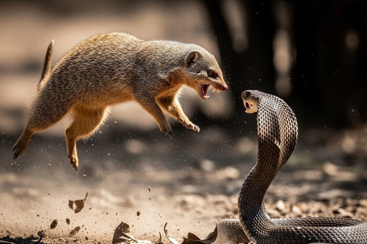 Snake Vs Mongoose: పాము Vs ముంగిస..బద్ధ శత్రువుల మధ్య భీకర యుద్ధం..వీడియో వైరల్!! Snake Vs Mongoose: పాము Vs ముంగిస..బద్ధ శత్రువుల మధ్య భీకర యుద్ధం..వీడియో వైరల్!!