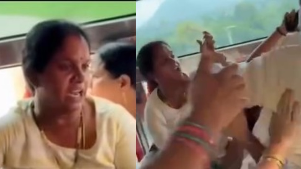 Woman Fight in Free bus Video: ఎవర్కి పుట్టావ్ రా నువ్వు..?..  ఫ్రీ బస్సులో మగాడిపై మహిళ అరాచకం.. ఆ బూతులు మరోలెవల్.. వీడియో..