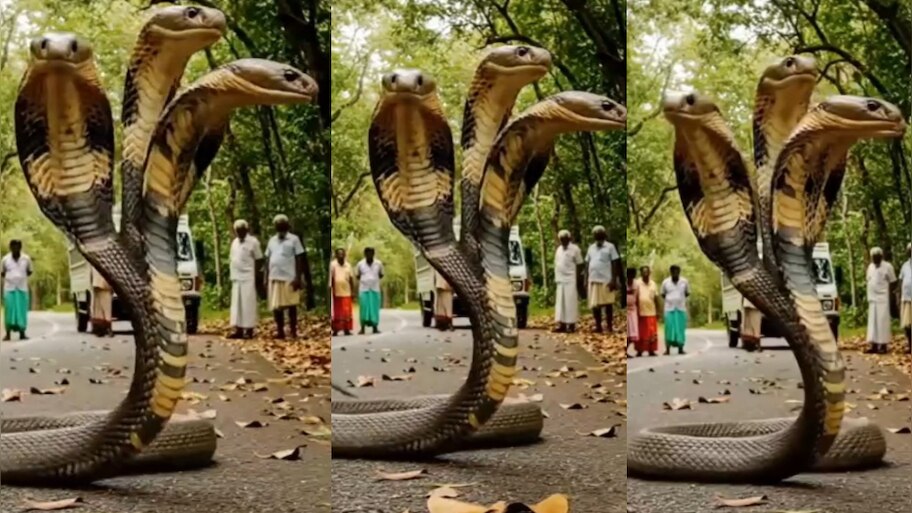 Four Headed Snake Video: బాప్ రే.. పడగ విప్పి బుసలు కొడుతున్న నాలుగు తలల నాగు పాము.!. గుండెల్లో దడ పుట్టిస్తున్న వీడియో..