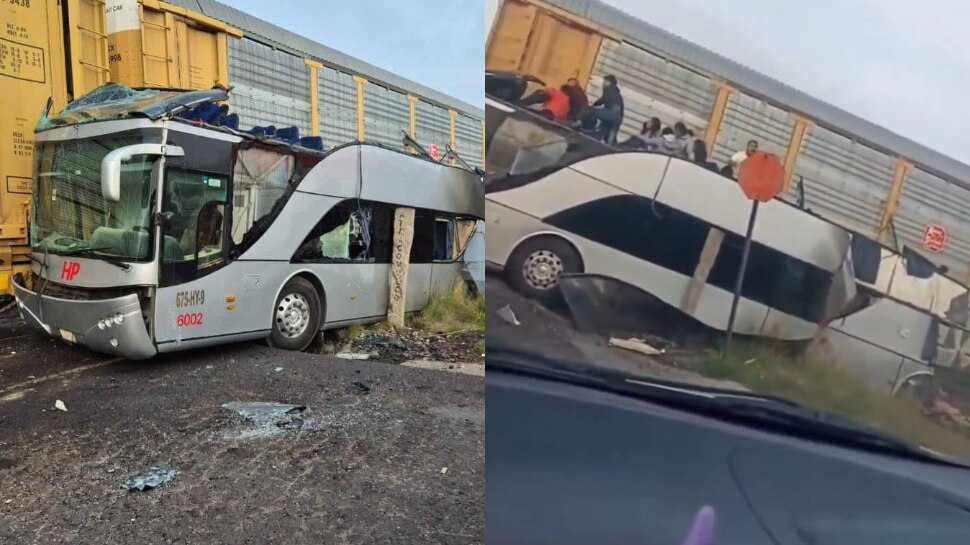Mexico Double Decker Bus and Train Crash Video Goes Viral 8 Dead 45 ...