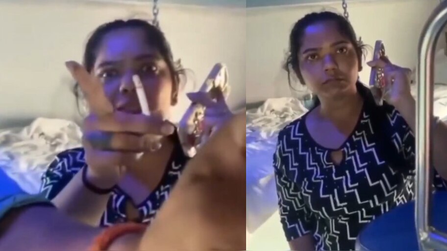 Video Viral: ఓర్నీ.. ఇదెక్కడి అరాచకం.. రన్నింగ్ ట్రైన్‌లో సిగరెట్ తాగుతూ యువతి హల్ చల్.. వీడియో వైరల్..