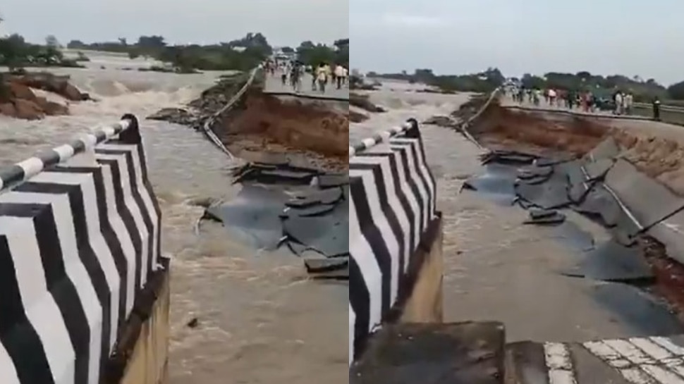 Cyclone montha effect Hyderabad srisailam highway washed away video ...