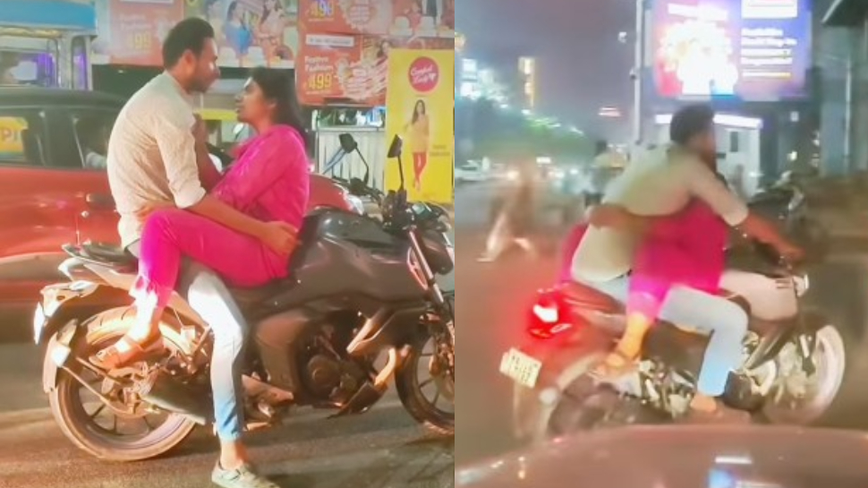 Couple Romance video: మరీ ఇంత కరువులో ఉన్నారెంట్రా..?.. బైక్ మీద అలాకూర్చుని పబ్లిక్గా ఆ పని.. వీడియో వైరల్.. Couple Romance video: మరీ ఇంత కరువులో ఉన్నారెంట్రా..?.. బైక్ మీద అలాకూర్చుని పబ్లిక్గా ఆ పని.. వీడియో వైరల్..
