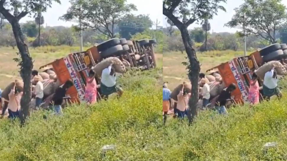 Onions Lorry Accident Video: మీ కక్కుర్తీ దొంగలు దొలా.. ఉల్లి లారీ బోల్తా.. సంచుల్ని తీసుకుని జనాలు పరార్.. వీడియో.. Onions Lorry Accident Video: మీ కక్కుర్తీ దొంగలు దొలా.. ఉల్లి లారీ బోల్తా.. సంచుల్ని తీసుకుని జనాలు పరార్.. వీడియో..