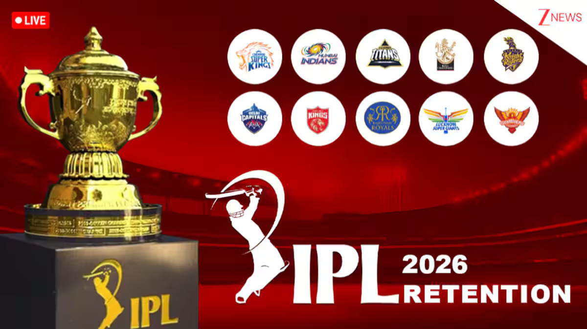 IPL Retention 2026: ఐపీఎల్ ఫ్యాన్స్ ఎదురుచూస్తున్న రోజు రానే వచ్చింది..రిటెన్షన్ లిస్ట్ విడుదలకు సిద్ధం..ఎక్కడ లైవ్లో చూడాలి? IPL Retention 2026: ఐపీఎల్ ఫ్యాన్స్ ఎదురుచూస్తున్న రోజు రానే వచ్చింది..రిటెన్షన్ లిస్ట్ విడుదలకు సిద్ధం..ఎక్కడ లైవ్లో చూడాలి?
