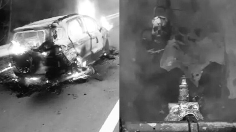Car Accident on Outer ring road Hyderabad driver burned alive pa ...