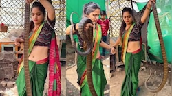 Snake Video: వామ్మో.. బొడ్డు కింద చీర దొబ్బి సింగిల్ హ్యాండ్‌తో కోబ్రాను ఏంచేస్తుందం