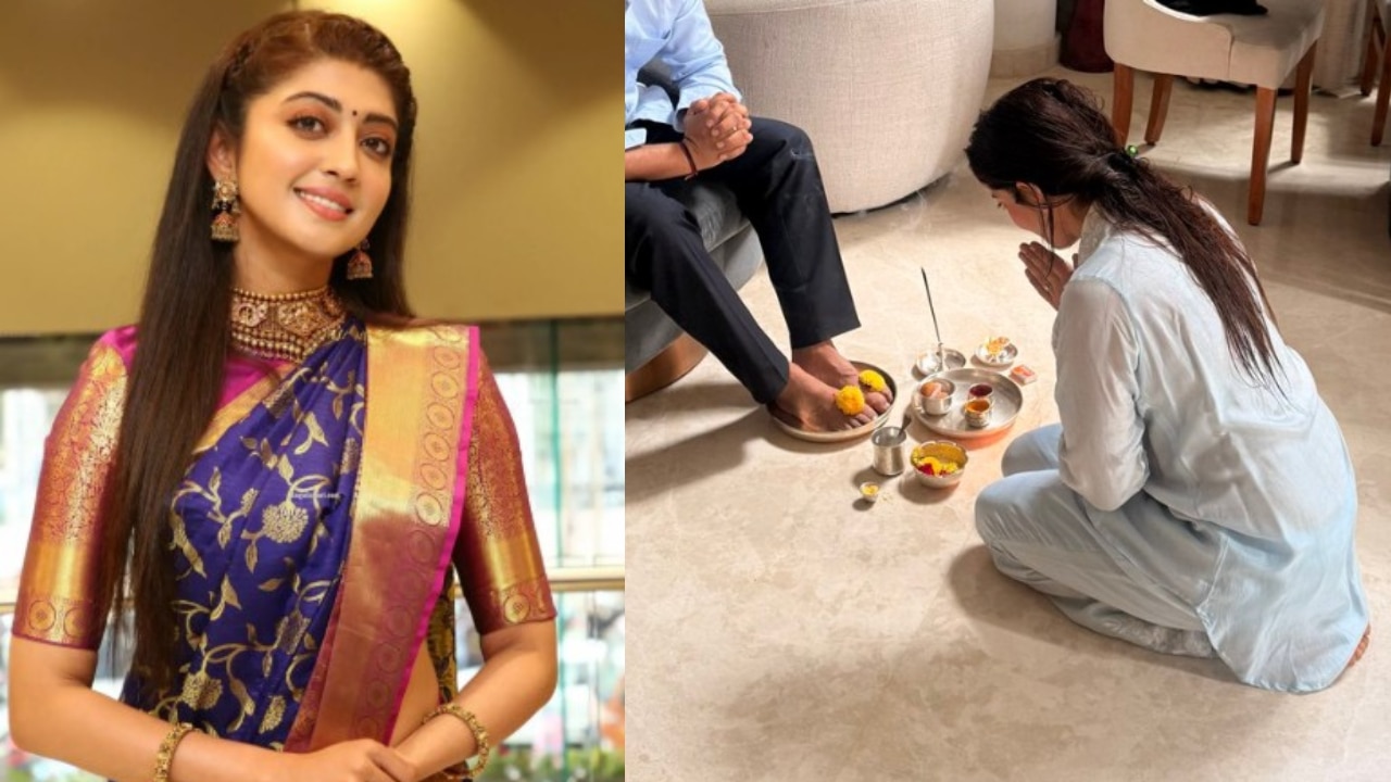 భర్తకు పాద పూజ చేసిన ప్రణిత సుభాష్.. నెట్టింట రచ్చ