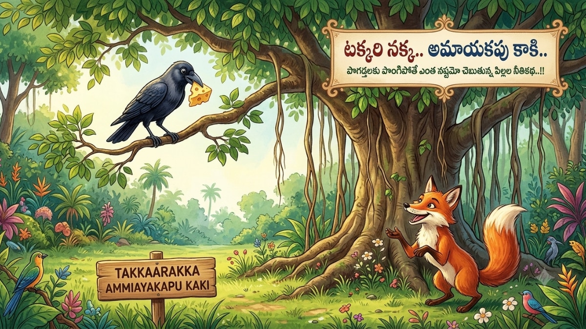 టక్కరి నక్క.. అమాయకపు కాకి.. పొగడ్తలకు పొంగిపోతే ఎంత నష్టమో చెబుతున్న పిల్లల నీతికథ