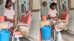 Monkey Massage Video: అరెవావ్.. బార్బర్ షాపులో మసాజ్ చేయించుకుంటు చిల్ అవుతున్న కోతి.. వీడియో  వైరల్..