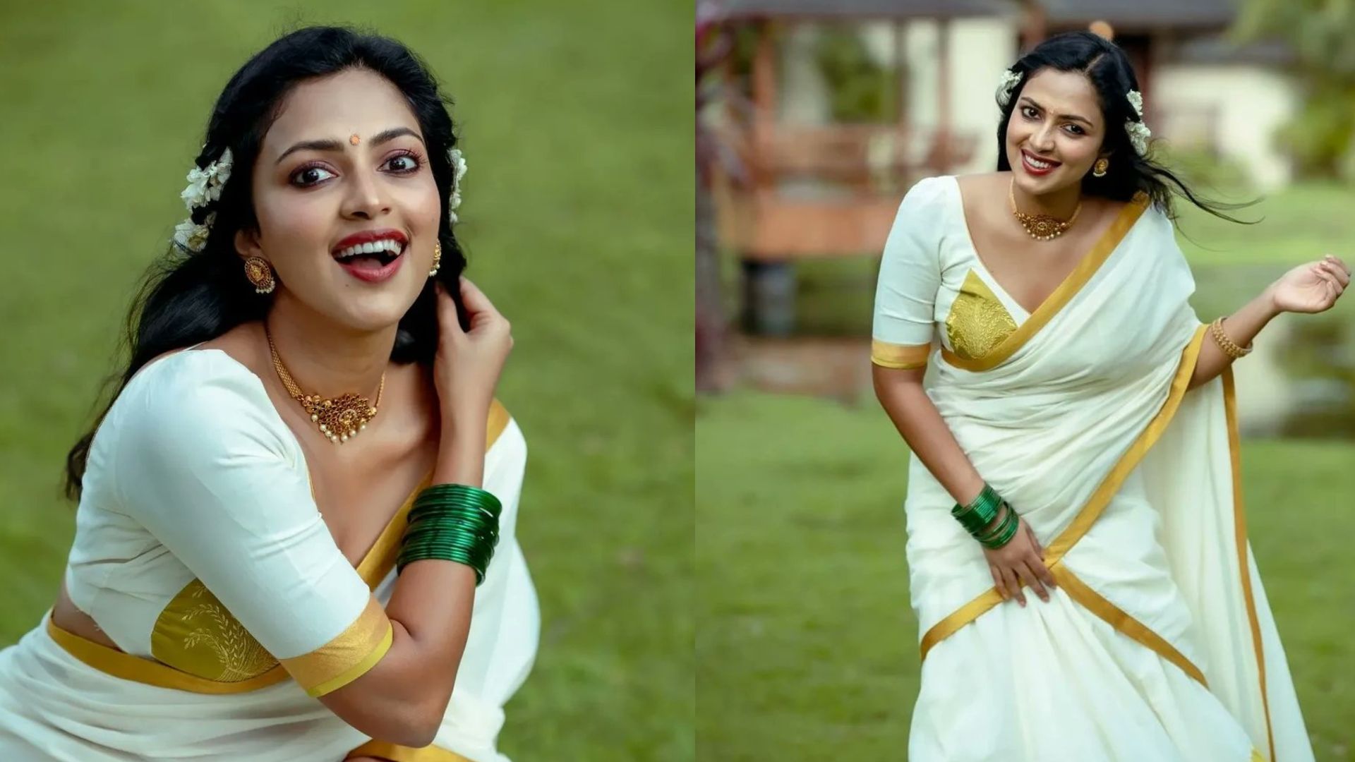 Amala Paul Hot Pics: ఓనమ్ స్పెషల్.. ఏంజెల్‌లా మెరిసిపోతున్న అమలా పాల్!