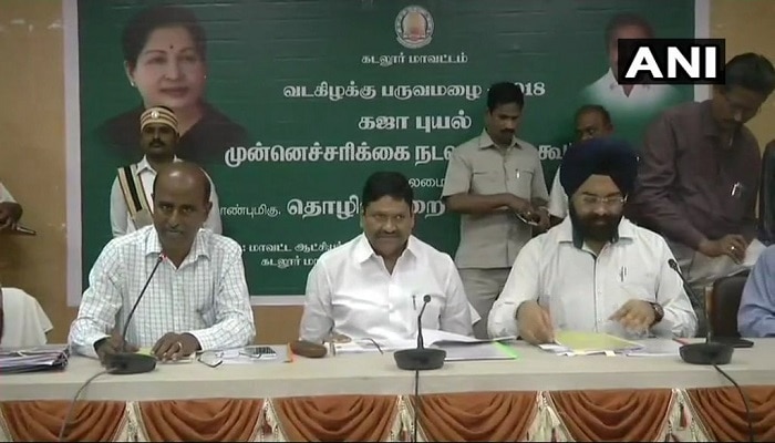 Cuddalore dist Collector Thiru. V. Anbuselvan and Disaster Managment Incharge Gagandeep Singh Bedi hold review meeting