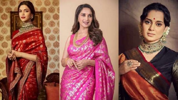 Diwali 2021 celebrities fashion in pics: చీరకట్టులో బాలీవుడ్ హీరోయిన్స్ దీపావళి సెలబ్రేషన్స్