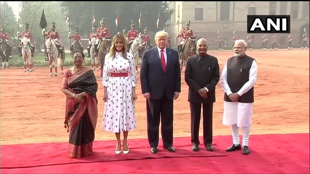 Donald Trump with Ram nath kovind at Rashtrapati Bhavan