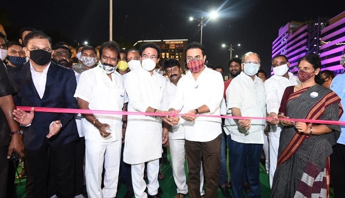 cable bridge inaugurated ktr and G. Kishan Reddy