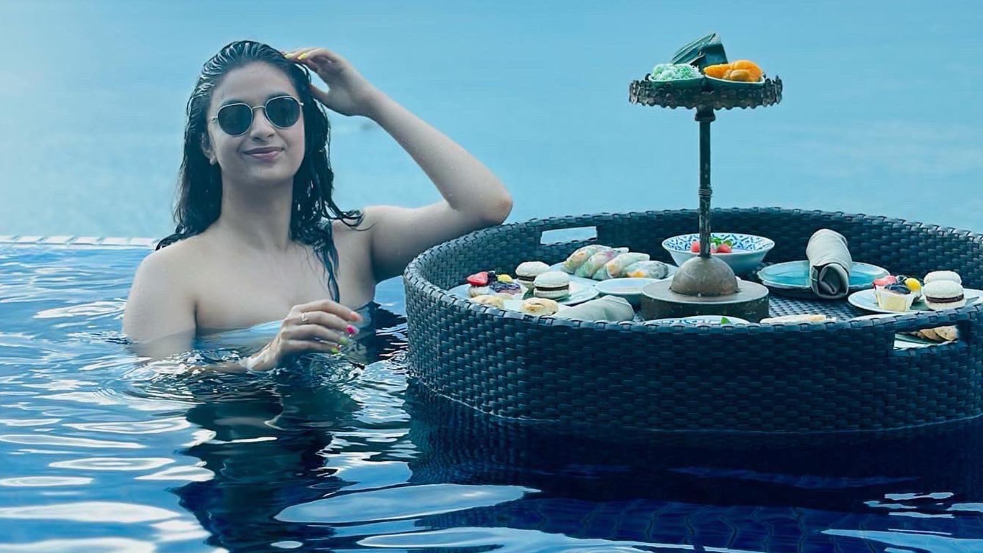 Actress Keerthy Suresh Shares Stunning Pictures In Bikini At Swimming Pool Keerthy Suresh 