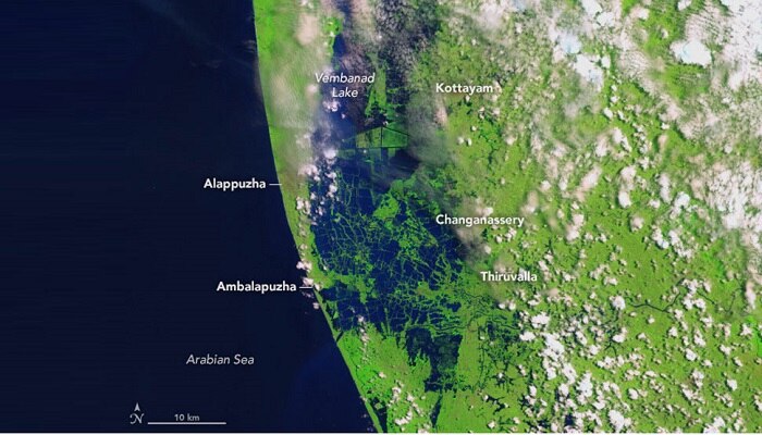 Kerala satellite photos after floods