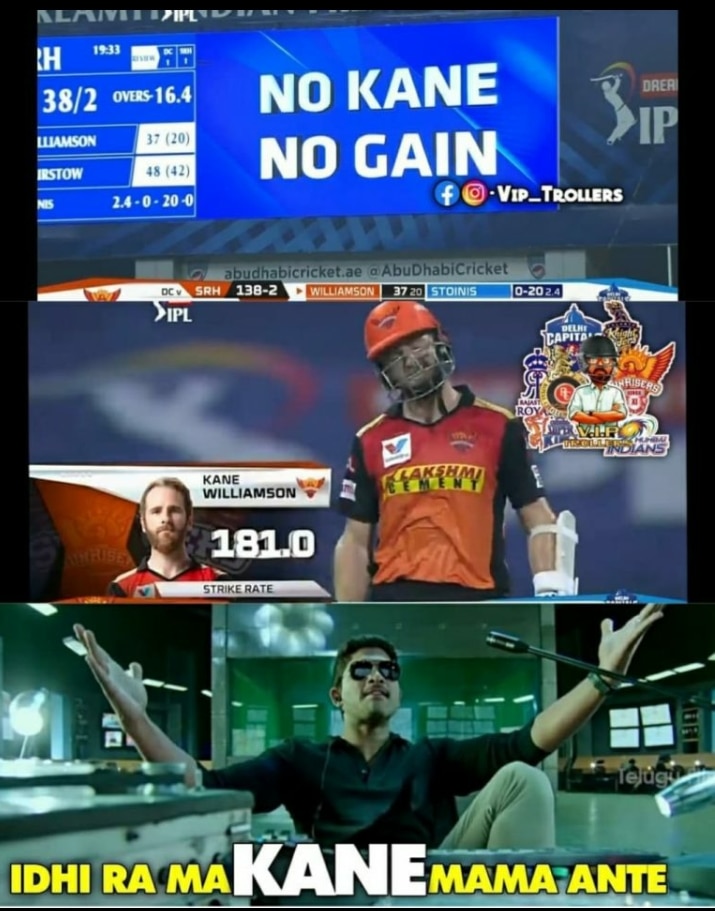  Top Telugu Memes on Kane Williamson After SRH Beats Delhi Capitals 