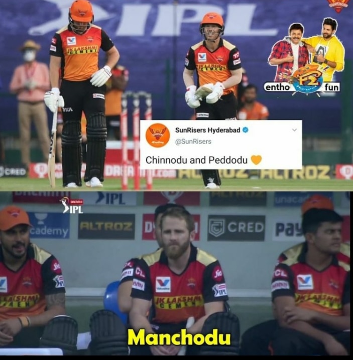 Top Telugu Memes on Kane Williamson After SRH Beats Delhi Capitals