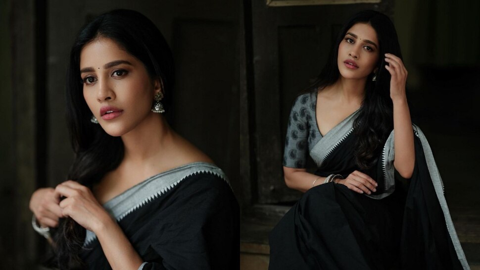 Nabha Natesh Ravishing In Her Latest Black Color Saree Photos Goes Viral On Social Media Ta 