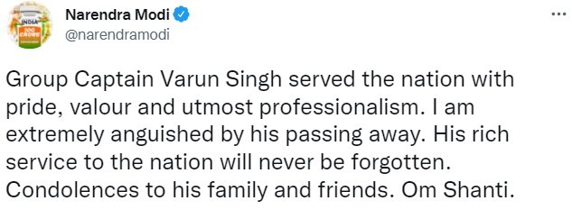 Varun Singh's death news live updates