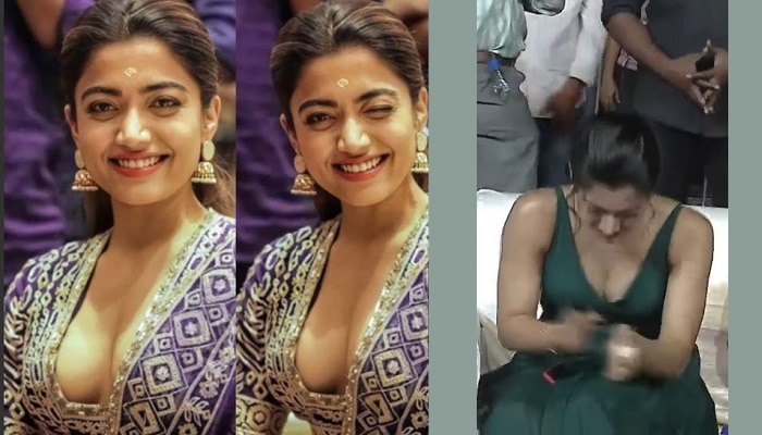 Pushpa actress Rashmika Mandanna oops moments viral pics