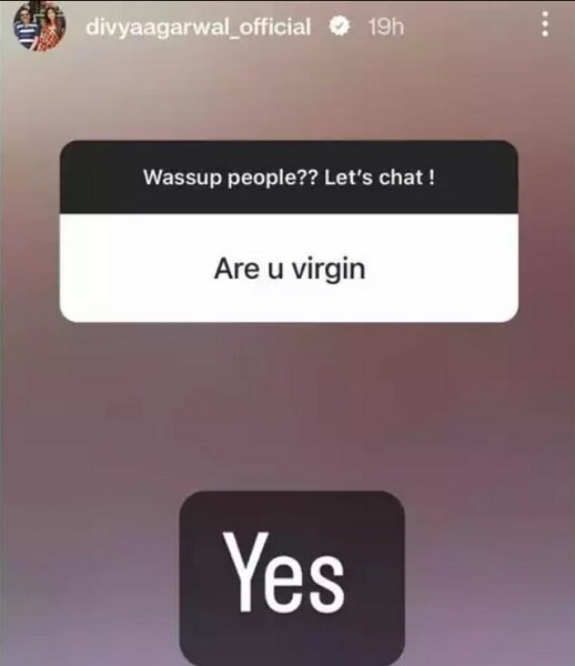 divya agarwal virgin or not, divya agarwal replies instagram user who asked her about her virginity